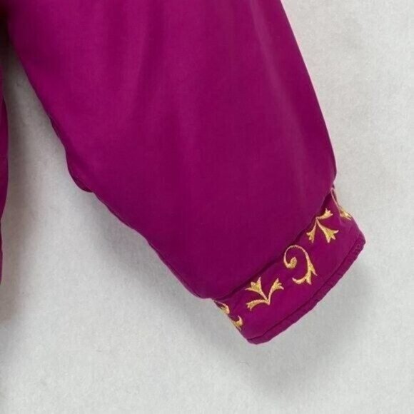 Ellesse Ski Jacket Vintage Pink and Purple Embroidery Details Womens Size L - Picture 6 of 8